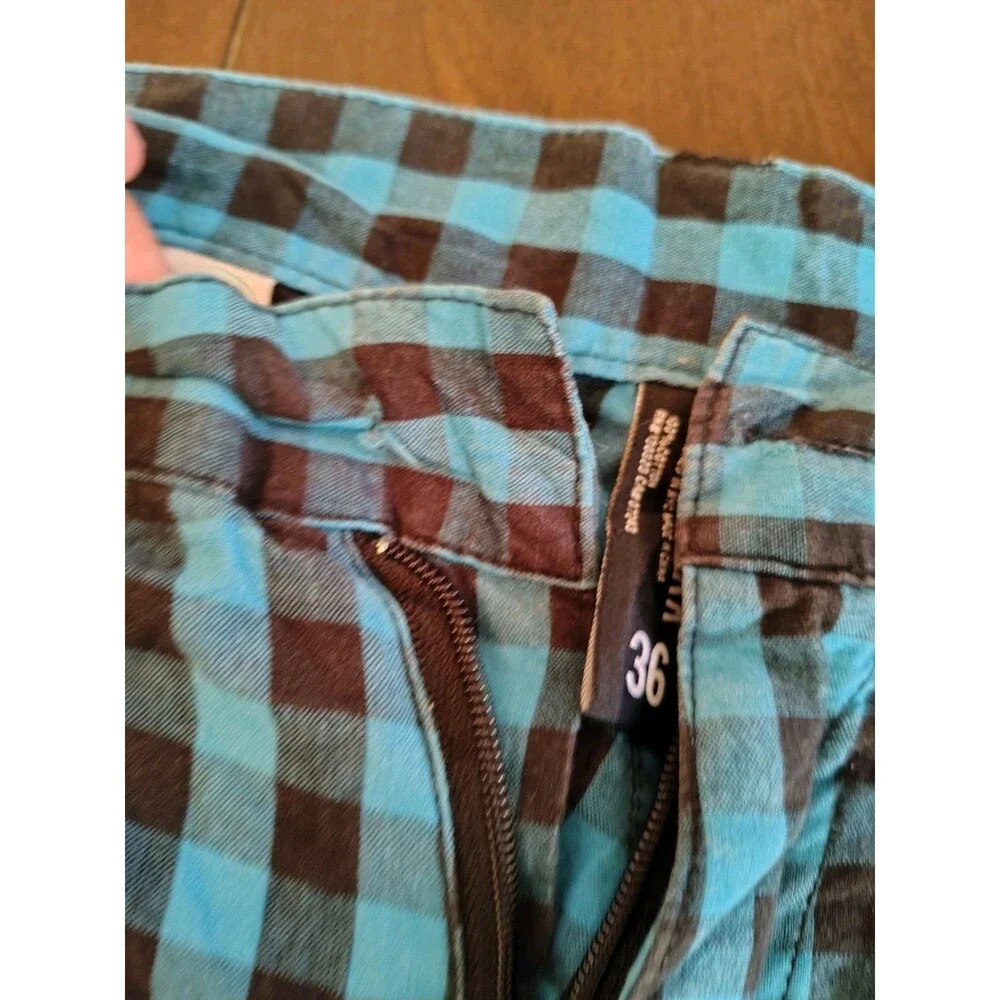 Mens Zoo York Blue‎ And Black Plaid Casual Shorts Size 36